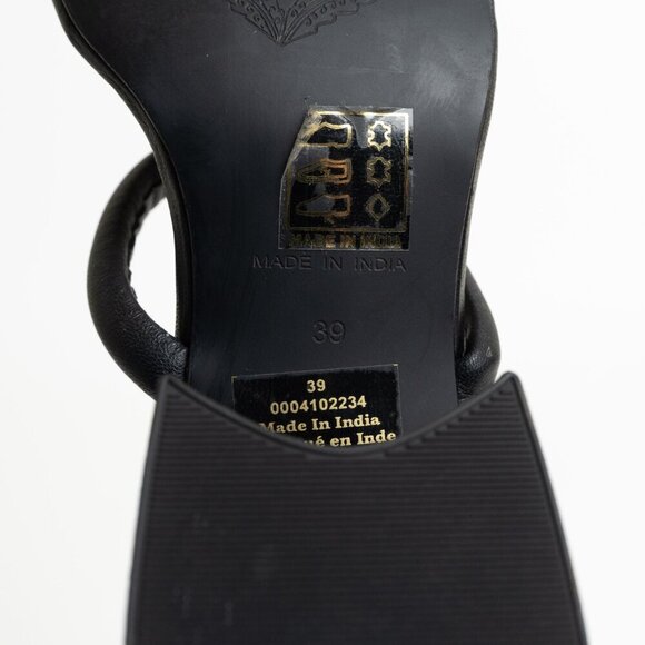 ✨ Free People Parker Double Strap Pillow Heels Square Toe Chunky Sandals Black - Picture 13 of 15